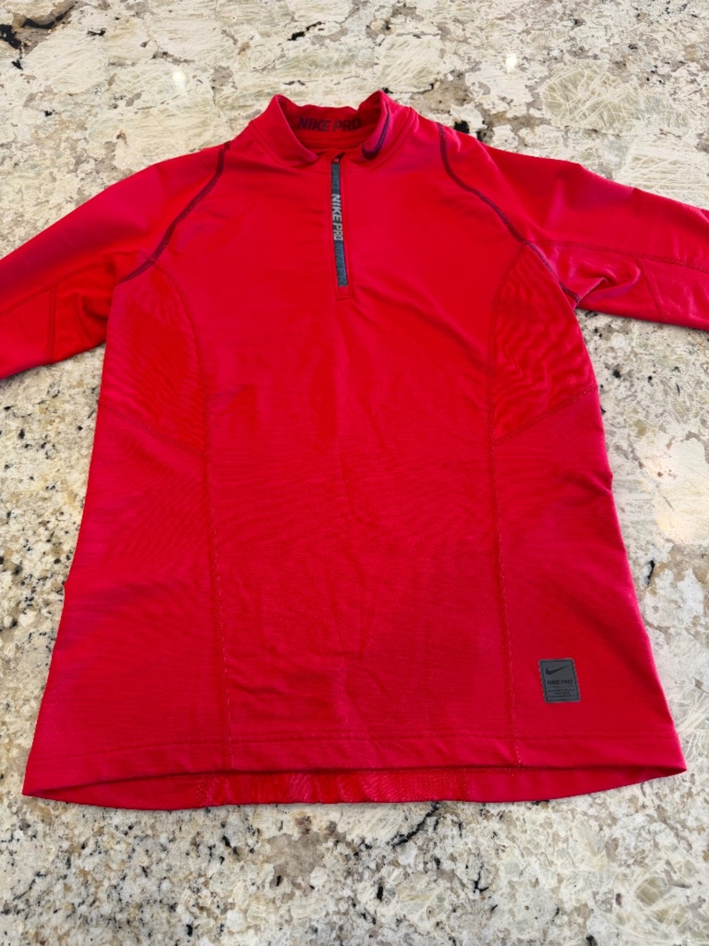 Nike Pro Hyperwarm Fitted Long Sleeve Shirt Size Medium Red Layering Fitted